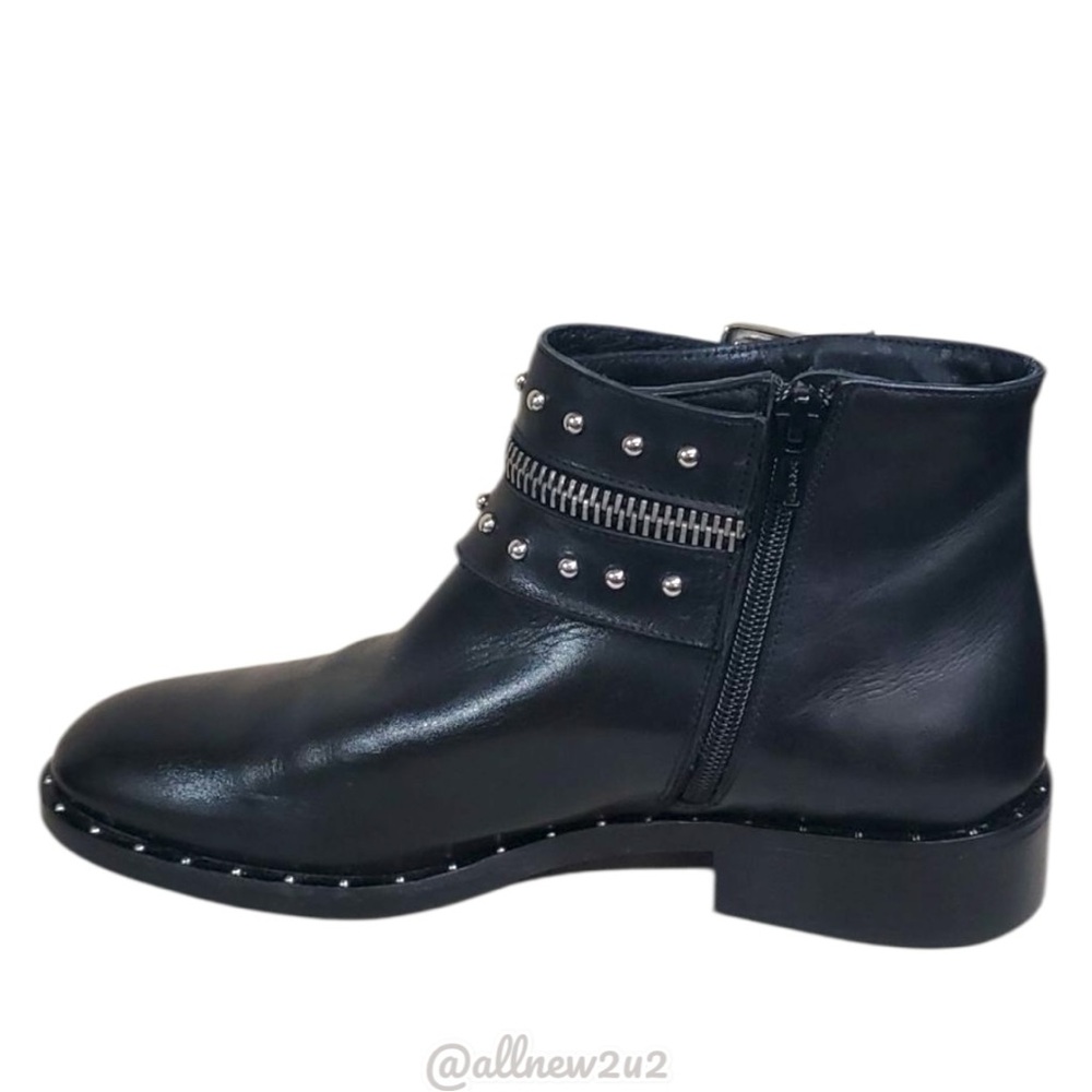 Charles David Black Ankle Boots with Silver Accents - Picture 9 of 14